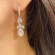 European and American style new hot-selling earrings teardrop-shaped floral leaf earrings bridal wedding high-end earrings