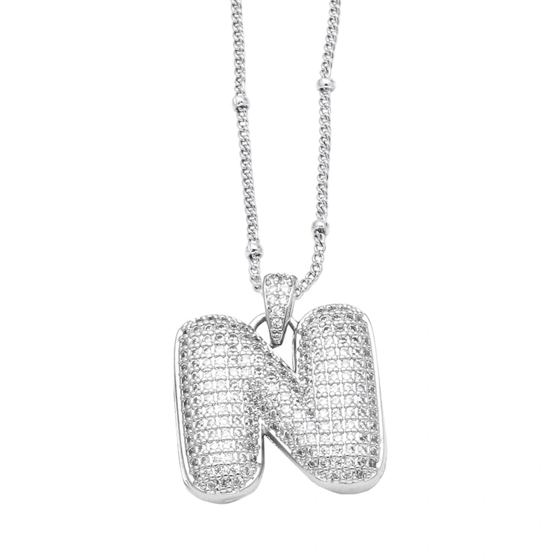 AS jewelry 26 English letters necklace female gold-plated full zircon clavicle chain nkn71