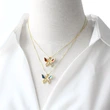 AS jewelry Europe and the United States hot selling color dripping copper plated 18k gold butterfly pendant necklace clavicle chain nka088