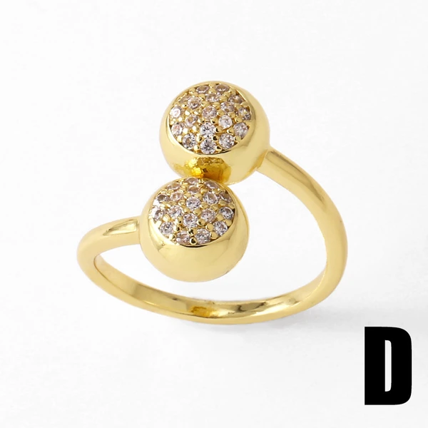 AS jewelry hot selling hollow leaf open ring female copper plated 18k close ring ring rij57