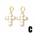 AS jewelry hot selling copper plated 18k gold pearl cross heart earrings earrings earrings erq64