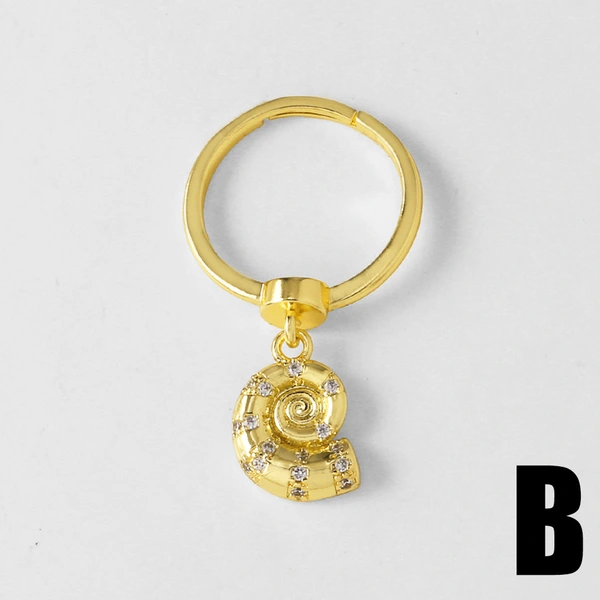 AS jewelry Europe and the United States new hot selling ocean style ring small fish shell pendant ring rir41 ring