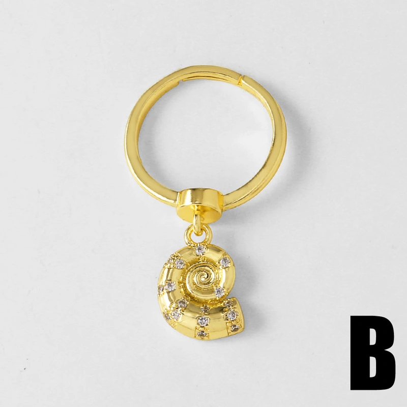 AS jewelry Europe and the United States new hot selling ocean style ring small fish shell pendant ring rir41 ring