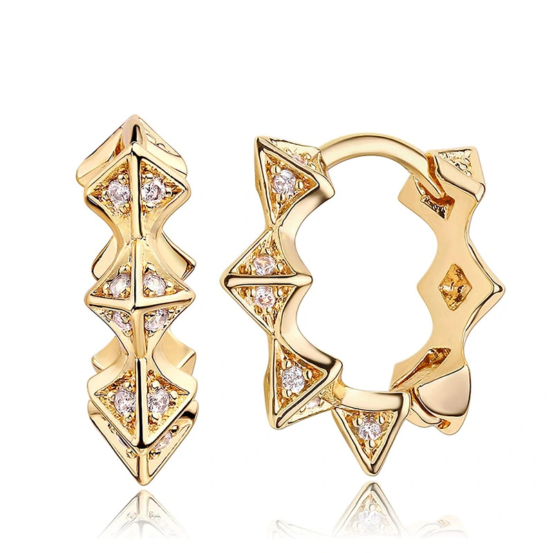 Simple, small and exquisite polygonal earrings with a cool personality, metallic earrings, hip-hop style, street style