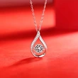  Live streaming hit teardrop-shaped necklace, high-end hollow design, geometric pendant, versatile and smart money accessories