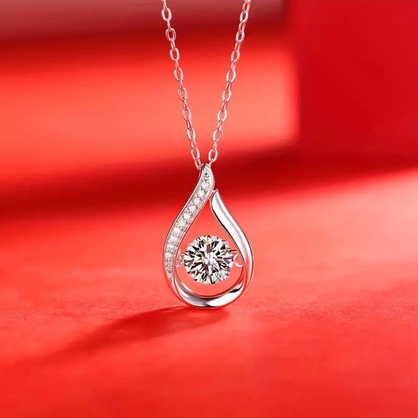  Live streaming hit teardrop-shaped necklace, high-end hollow design, geometric pendant, versatile and smart money accessories