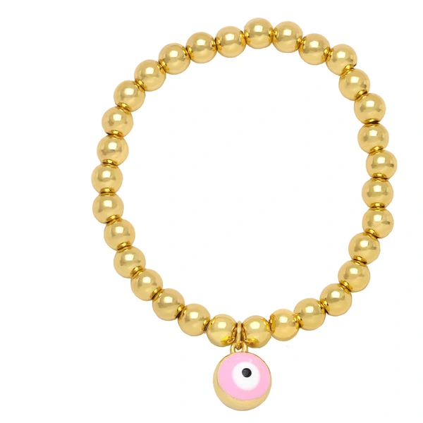 Clearance Europe and the United States hot selling devil eye bell bracelet female niche copper plated 18K gold bead bracelet brj83