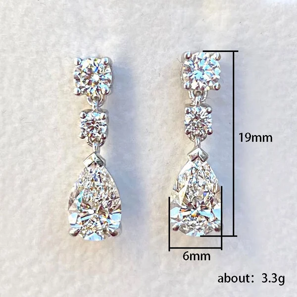 Small fresh classic teardrop earrings light luxury micro-inlaid pear-shaped zircon bridal banquet temperament earrings for women