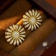  Light luxury style micro-inlaid zircon earrings exquisite sunflower popular earrings fashionable temperament high-end earrings