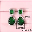 European and American classic teardrop earrings with micro-emerald and pear-shaped zircon long earrings for brides and evening parties