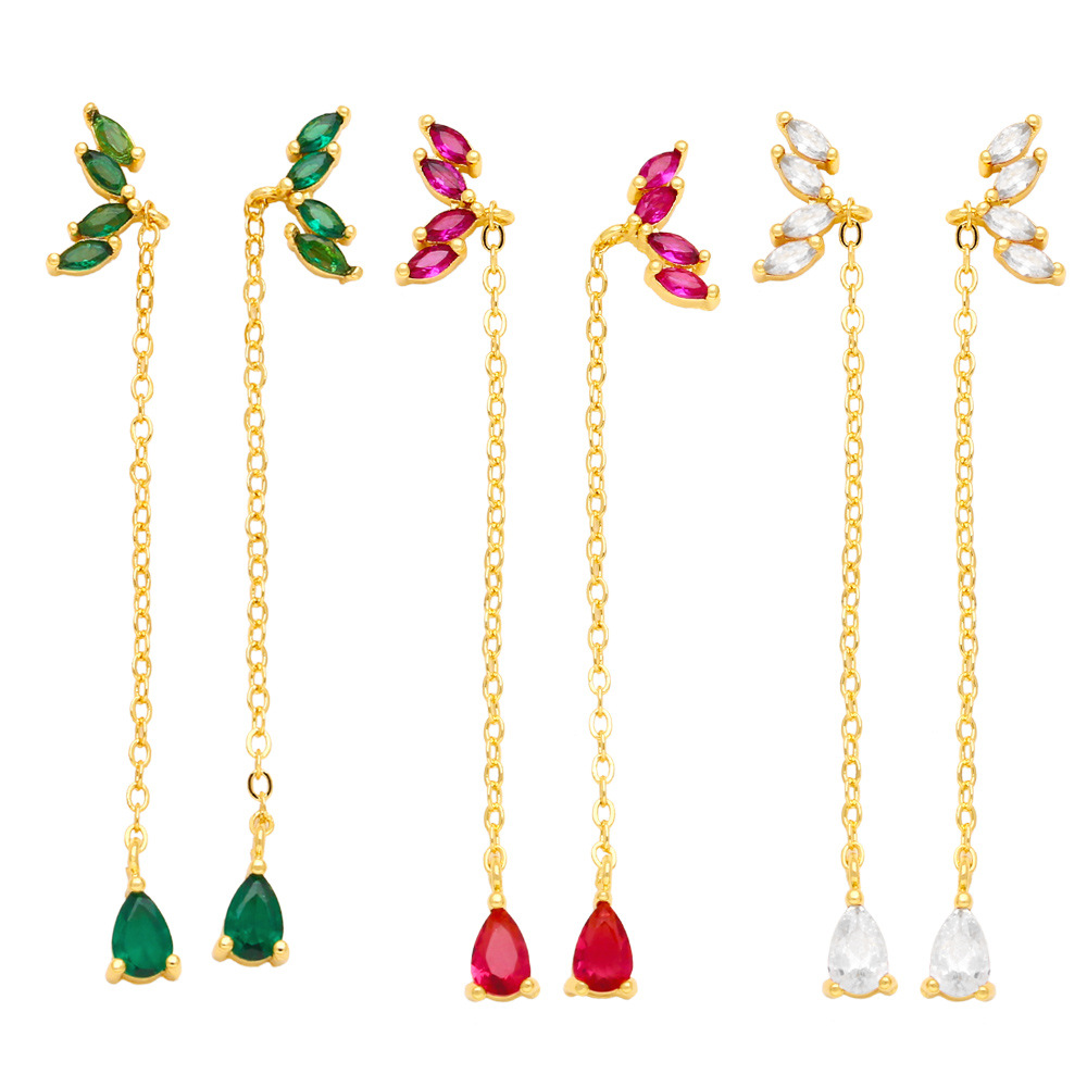 Simple zircon tassel earrings for women niche high-end earrings European and American celebrities light luxury temperament earrings era296