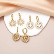 AS jewelry hot selling cross earrings female gold-plated zircon shell heart earrings erw14