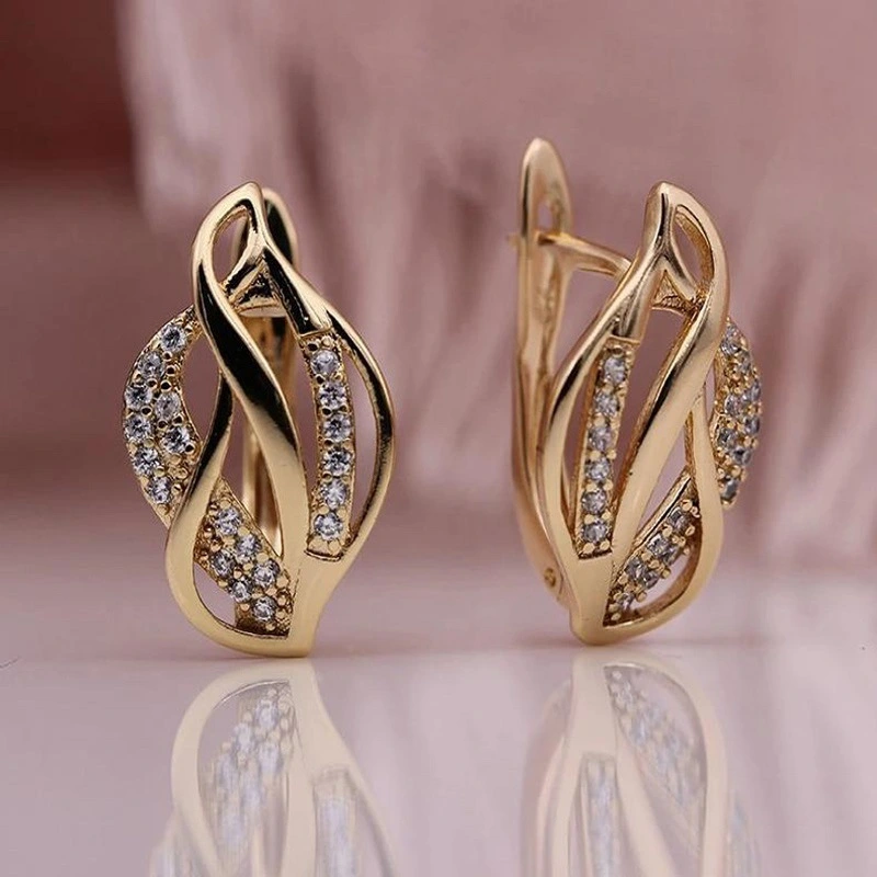 Korean style personalized all-match earrings twisted irregular earrings metal hollow design female earrings