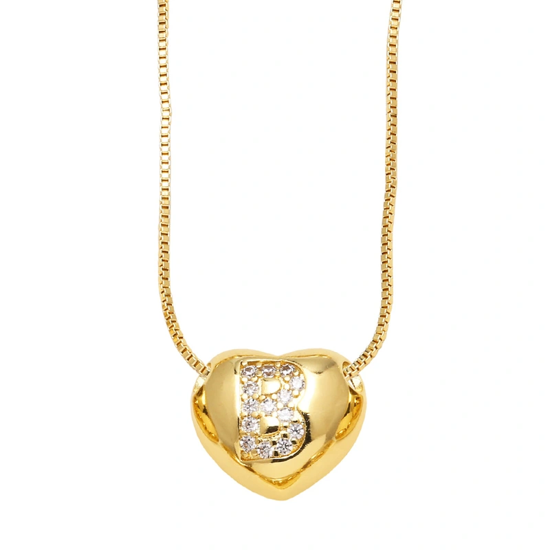 AS jewelry new style inlaid zircon love 26 letters pendant necklace clavicle chain nkb281necklace