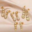 Hot selling water drop round earrings personality versatile inlaid zircon gold-plated earrings erv31