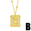 Hip-hop accessories European and American inlaid colored zircon tarot pendant necklace clavicle chain nkv78
