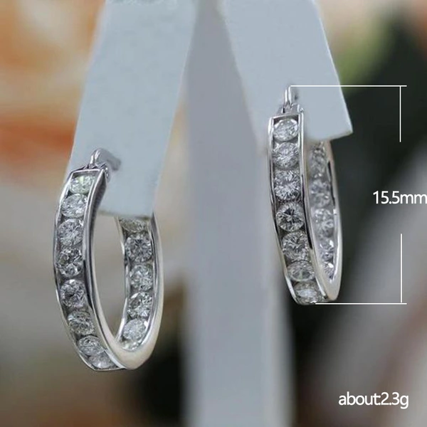 Summer zircon earrings for women, Korean style, personality circle earrings, couples, versatile earrings, internet celebrity earrings