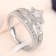  Micro-inlaid zircon star ring exquisite sweet fashion star-shaped ring double layer girl matching jewelry