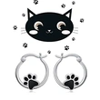 Hot-selling black epoxy cute animal cat paw earrings sweet heart-shaped dog paw print earrings