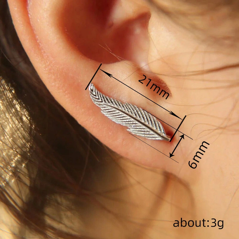  European and American fashion leaf wheat ear earrings exquisite personality simple earrings for women daily matching earrings