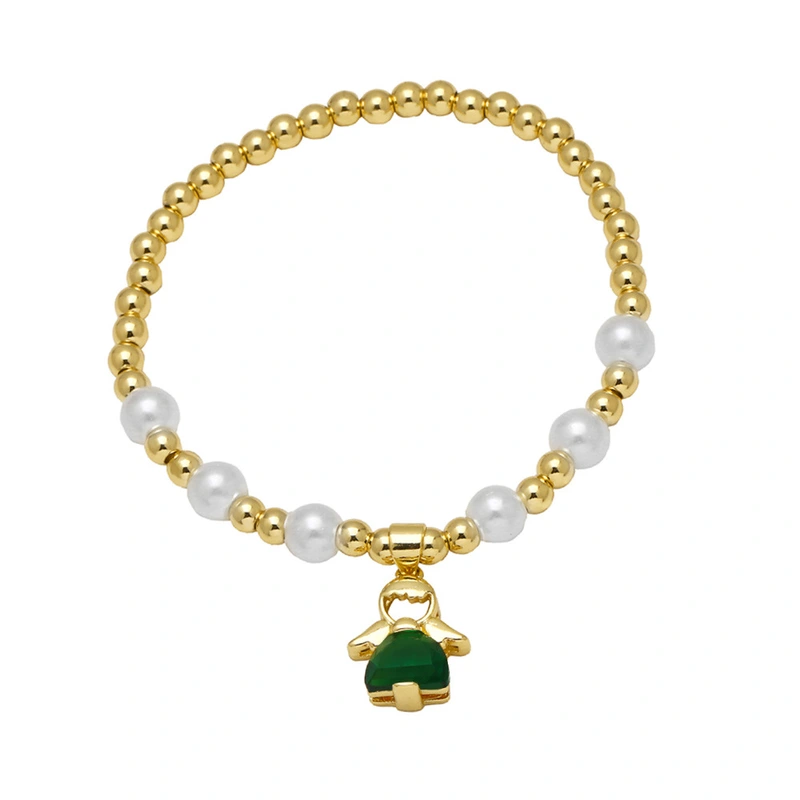 AS jewelry Europe and the United States hot selling angel pendant bracelet female real gold plated colored zircon bracelet hand jewelry brg42