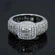  Fashionable live ring for women with micro-inlaid square fat design jewelry ring wedding dress accessories