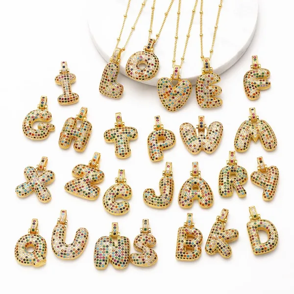 AS jewelry new color 26 English letters pendant necklace female inlaid zircon clavicle chain nkb031