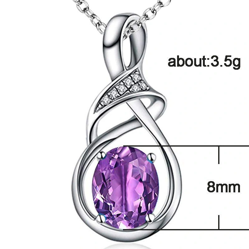 Hot selling new geometric claw-set zirconium diamond gemstone necklace for women personalized couple pendant jewelry