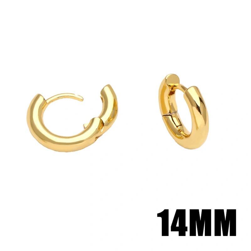 New style earrings simple geometric circle ear buckle copper plated 18K gold European and American style earrings female era085