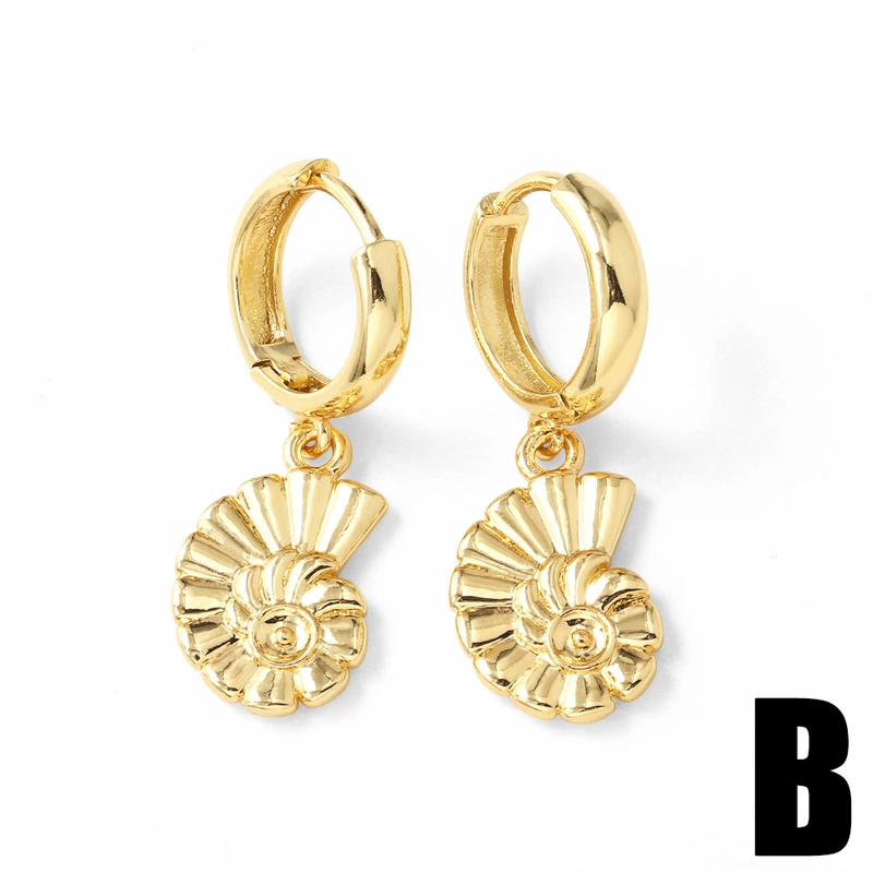 AS jewelry hot selling ocean series whale shell conch pendant earrings earrings female erq41