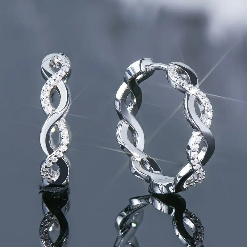 New wedding three-dimensional jewelry French wave pattern winding design earrings elegant temperament jewelry