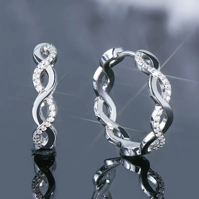 New wedding three-dimensional jewelry French wave pattern winding design earrings elegant temperament jewelry