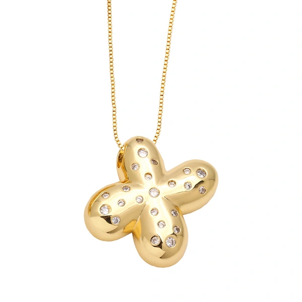 AS jewelry fat English letter necklace female gold-plated zircon clavicle chain nkb241