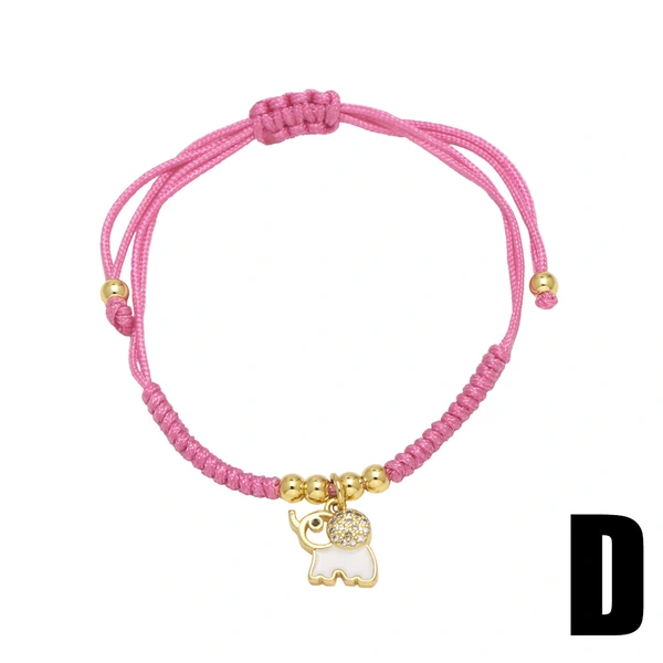 AS jewelry European and American new strawberry bear elephant bracelet female gold-plated adjustable hand rope brh82