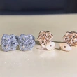 Specially supply new earrings, sweet temperament, ladylike flower zircon earrings, exquisite copper earrings