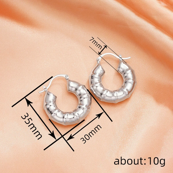 Creative bamboo U-shaped earrings for women, fashionable French style earrings, meteorite hot sale