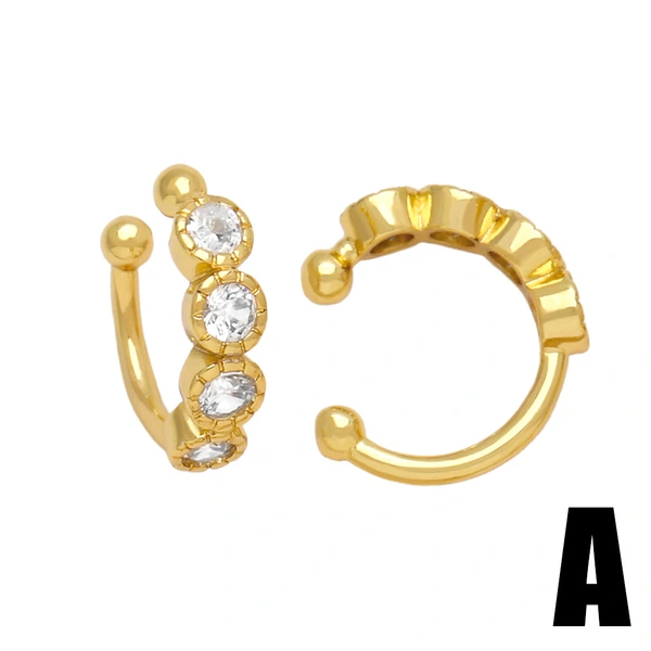 European and American fashion simple cross ear bone clip female personality diamond geometric C-shaped ear clip no pierced earrings erq91