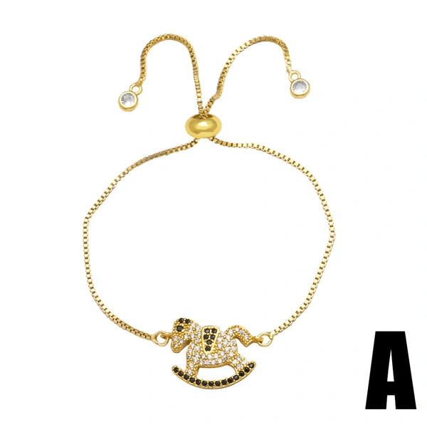 AS jewelry hot selling Trojan horse pendant bracelet micro inlaid colored zircon watermelon bracelet hand jewelry brc25