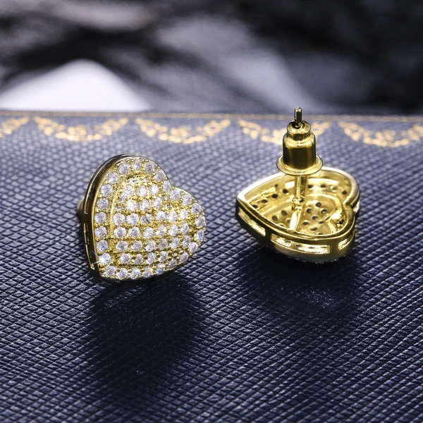 New Fashion OL Micro-inlaid Zircon Heart Women's Earrings European and American Wedding Anniversary Gift