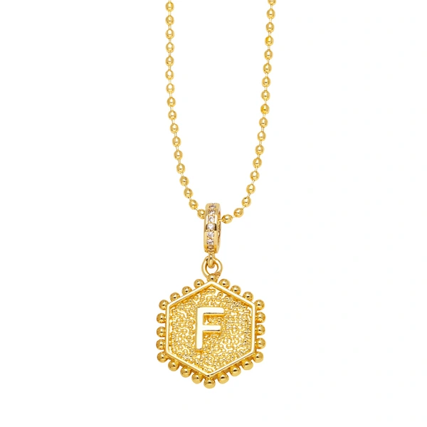 AS jewelry European and American hexagonal heart 26 English letters necklace clavicle necklace nkb296 necklace