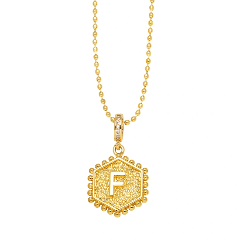 AS jewelry European and American hexagonal heart 26 English letters necklace clavicle necklace nkb296 necklace