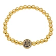 Clearance 18K gold plated colored zircon smiley round bead bracelet for women European and American niche design bracelet brg87
