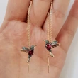 Hot selling new cute bird women's earrings with copper and zircon