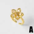 AS jewelry European and American new smooth copper plated 18k gold rose flower open ring female riq89 ring