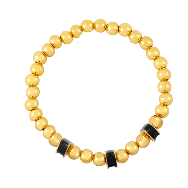 Clearance European and American jewelry color dripping copper plated 18K gold round beads couple beaded bracelet bracelet bre90