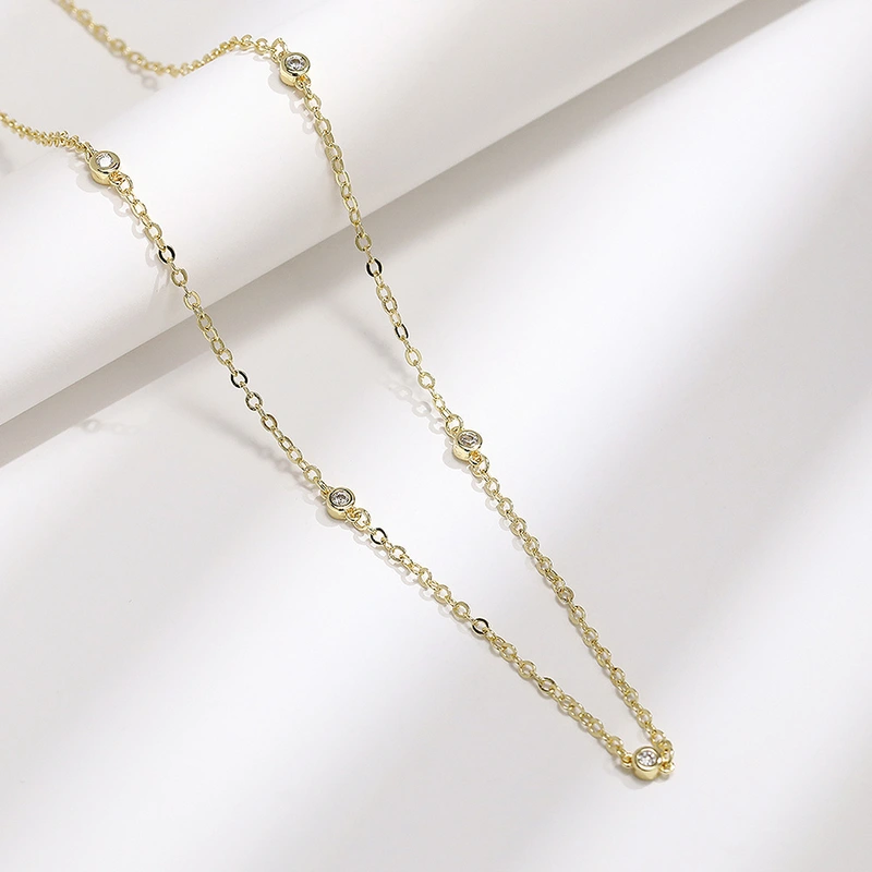 New choker girl's thin necklace Japanese and Korean slender retro interval beads short clavicle chain