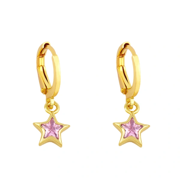 Clearance five-pointed star earrings temperament inlaid zircon simple earrings European and American trend personality star earrings ery71
