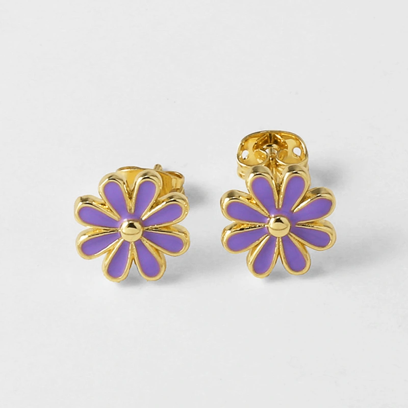 AS jewelry European and American style small daisy flower earrings niche design oil drop flower earrings female erw45