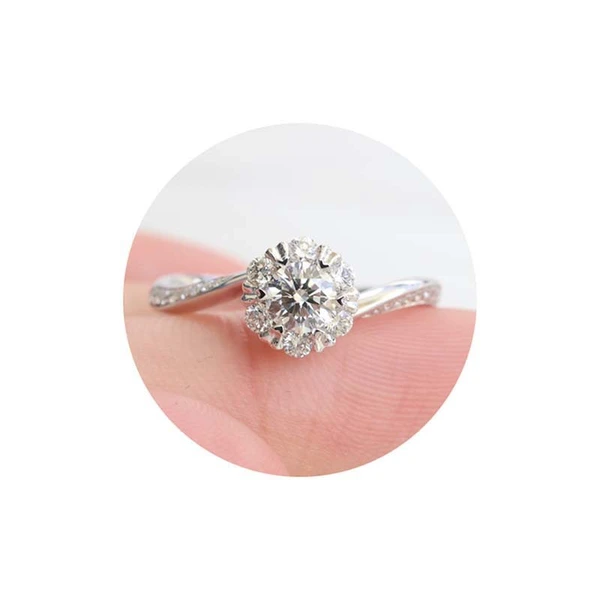  Japanese and Korean new bouquet proposal simulation diamond ring swing arm design high-end ring temperament versatile ring