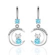 Hot-selling earrings: Creative Zodiac Year Ox Earrings, Water Drop Moon Diamond Earrings